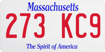 MA license plate 273KC9
