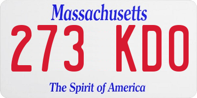 MA license plate 273KD0