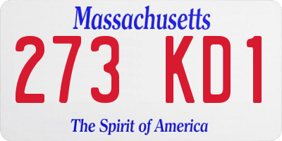 MA license plate 273KD1