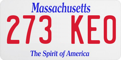 MA license plate 273KE0