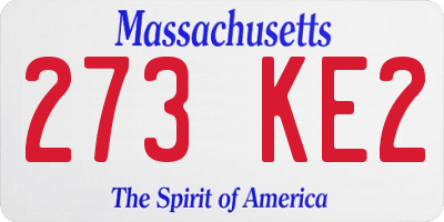 MA license plate 273KE2