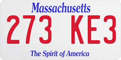 MA license plate 273KE3