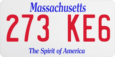 MA license plate 273KE6