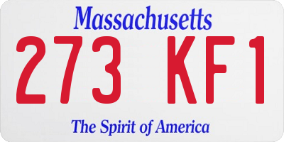 MA license plate 273KF1