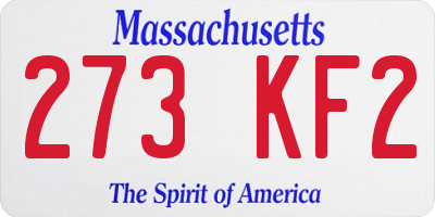 MA license plate 273KF2