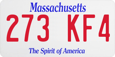 MA license plate 273KF4