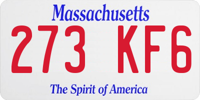 MA license plate 273KF6
