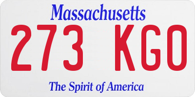 MA license plate 273KG0