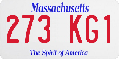 MA license plate 273KG1