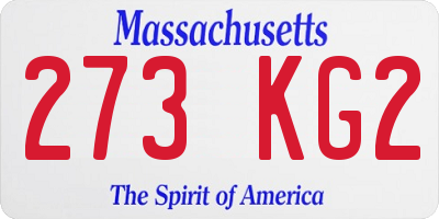 MA license plate 273KG2