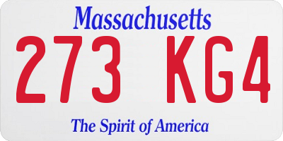 MA license plate 273KG4