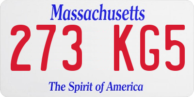 MA license plate 273KG5