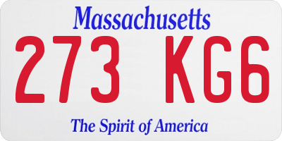 MA license plate 273KG6