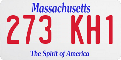 MA license plate 273KH1
