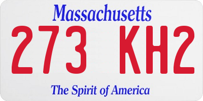 MA license plate 273KH2
