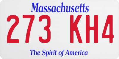 MA license plate 273KH4