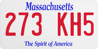 MA license plate 273KH5