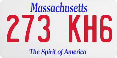 MA license plate 273KH6
