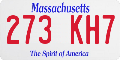MA license plate 273KH7