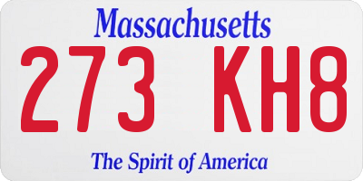 MA license plate 273KH8