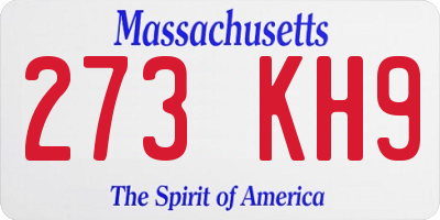 MA license plate 273KH9