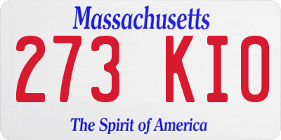 MA license plate 273KI0