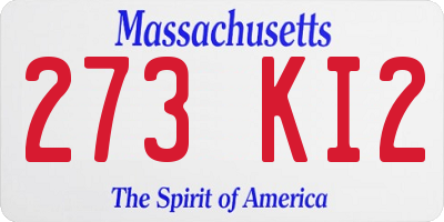 MA license plate 273KI2