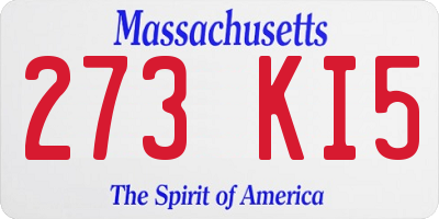 MA license plate 273KI5