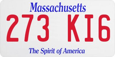 MA license plate 273KI6