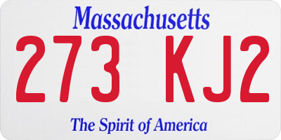 MA license plate 273KJ2