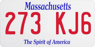MA license plate 273KJ6