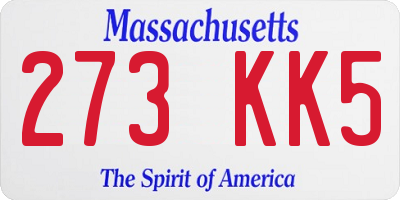 MA license plate 273KK5