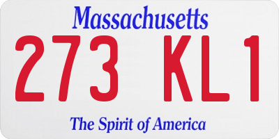MA license plate 273KL1