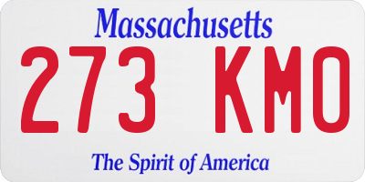 MA license plate 273KM0