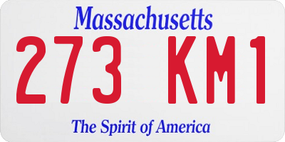 MA license plate 273KM1