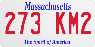 MA license plate 273KM2