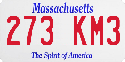 MA license plate 273KM3