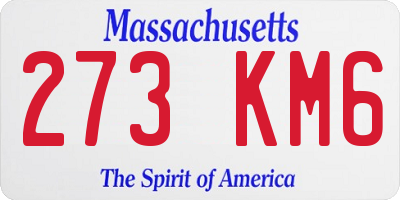 MA license plate 273KM6