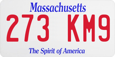 MA license plate 273KM9