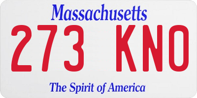 MA license plate 273KN0