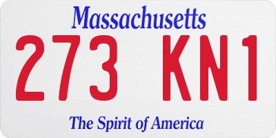 MA license plate 273KN1