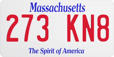 MA license plate 273KN8