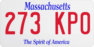 MA license plate 273KP0