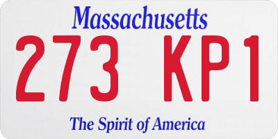 MA license plate 273KP1