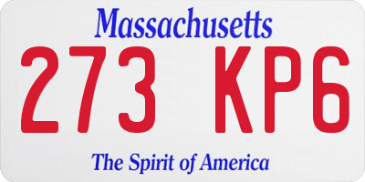MA license plate 273KP6