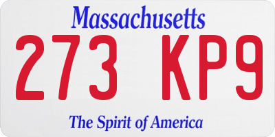 MA license plate 273KP9