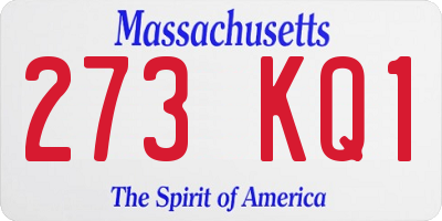MA license plate 273KQ1