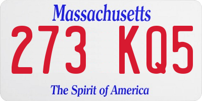 MA license plate 273KQ5