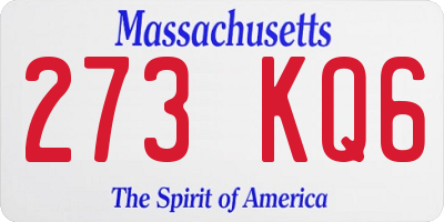 MA license plate 273KQ6