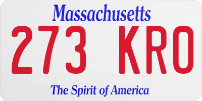 MA license plate 273KR0